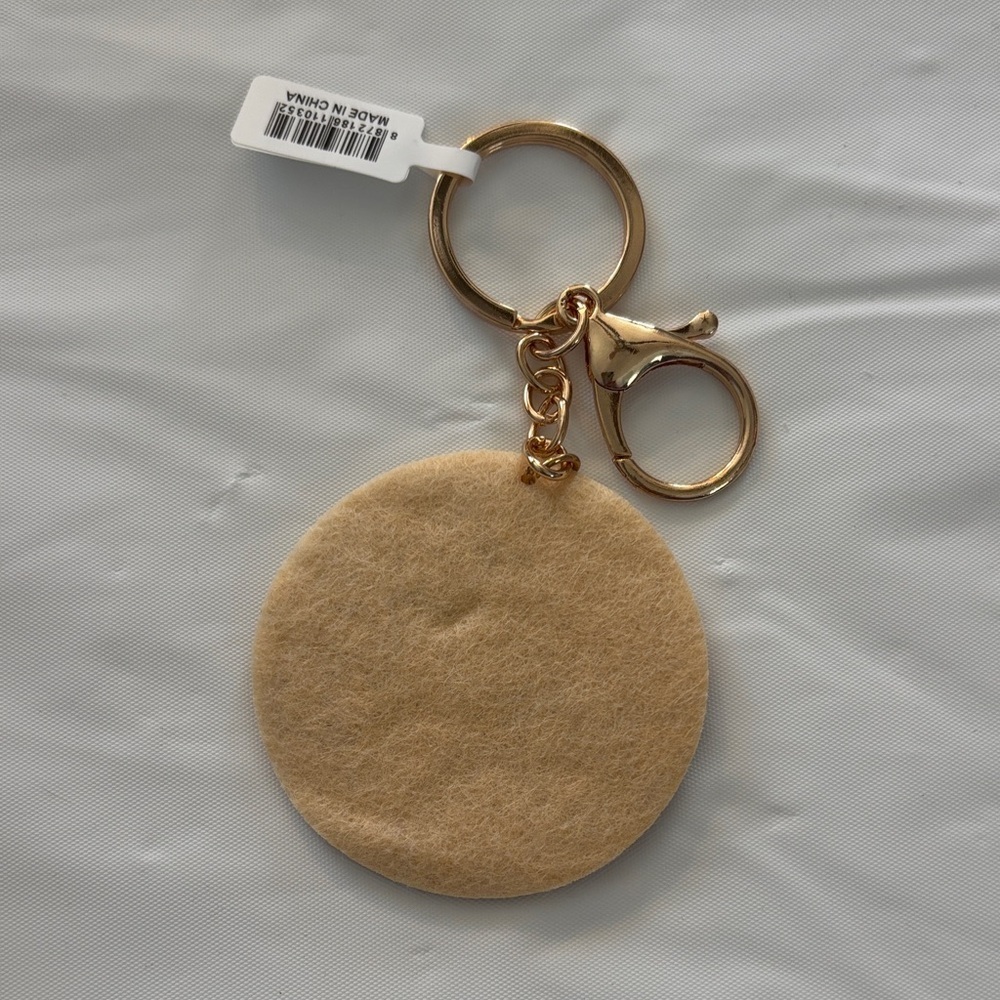 Tan and Black Baseball Rhinestone Keychain/Bag Charm - Picture 3 of 4
